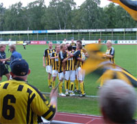 Jubel efter Wadis scoring til 1-3 i overtiden